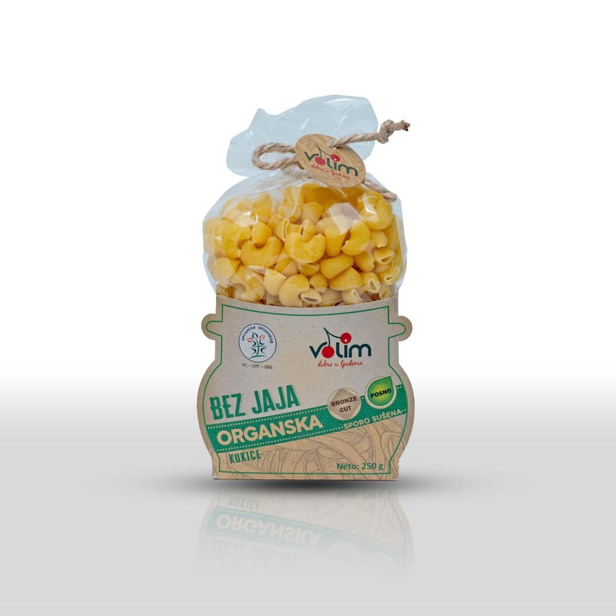 Volim - organska testenina bez jaja kukice 250 g